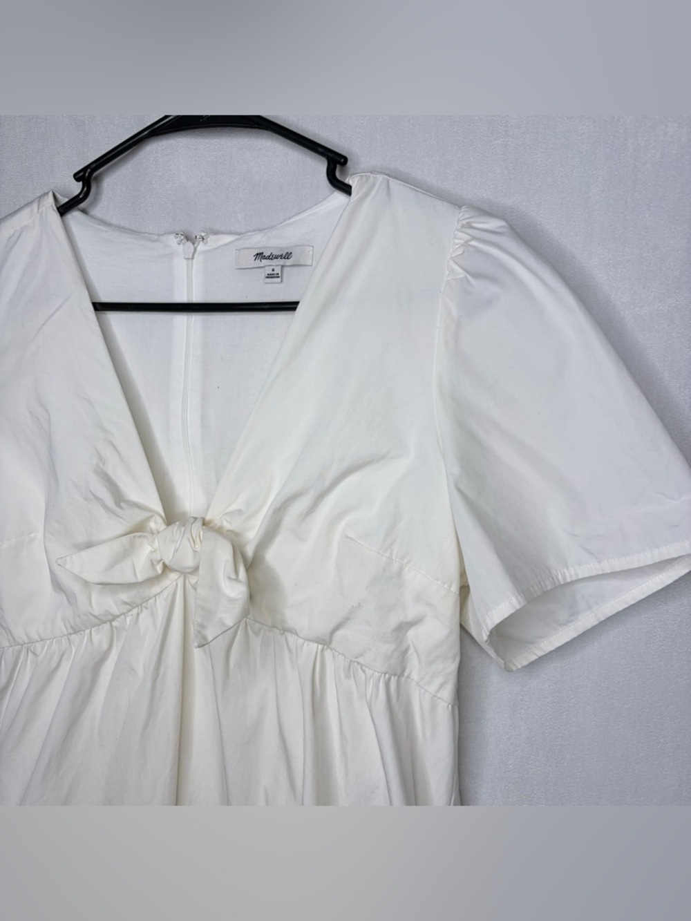 Madewell White Tie Front Mini Dress - Picture 6 of 9